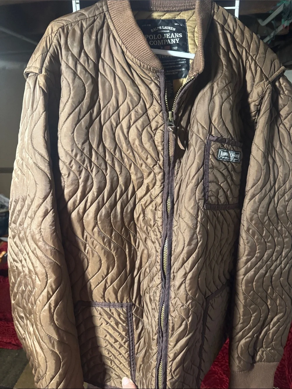 Ralph Lauren Quilted Bomber Jacket in Brown